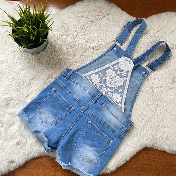 Pink Rabbit Jean Short Overalls - Picture 6 of 9